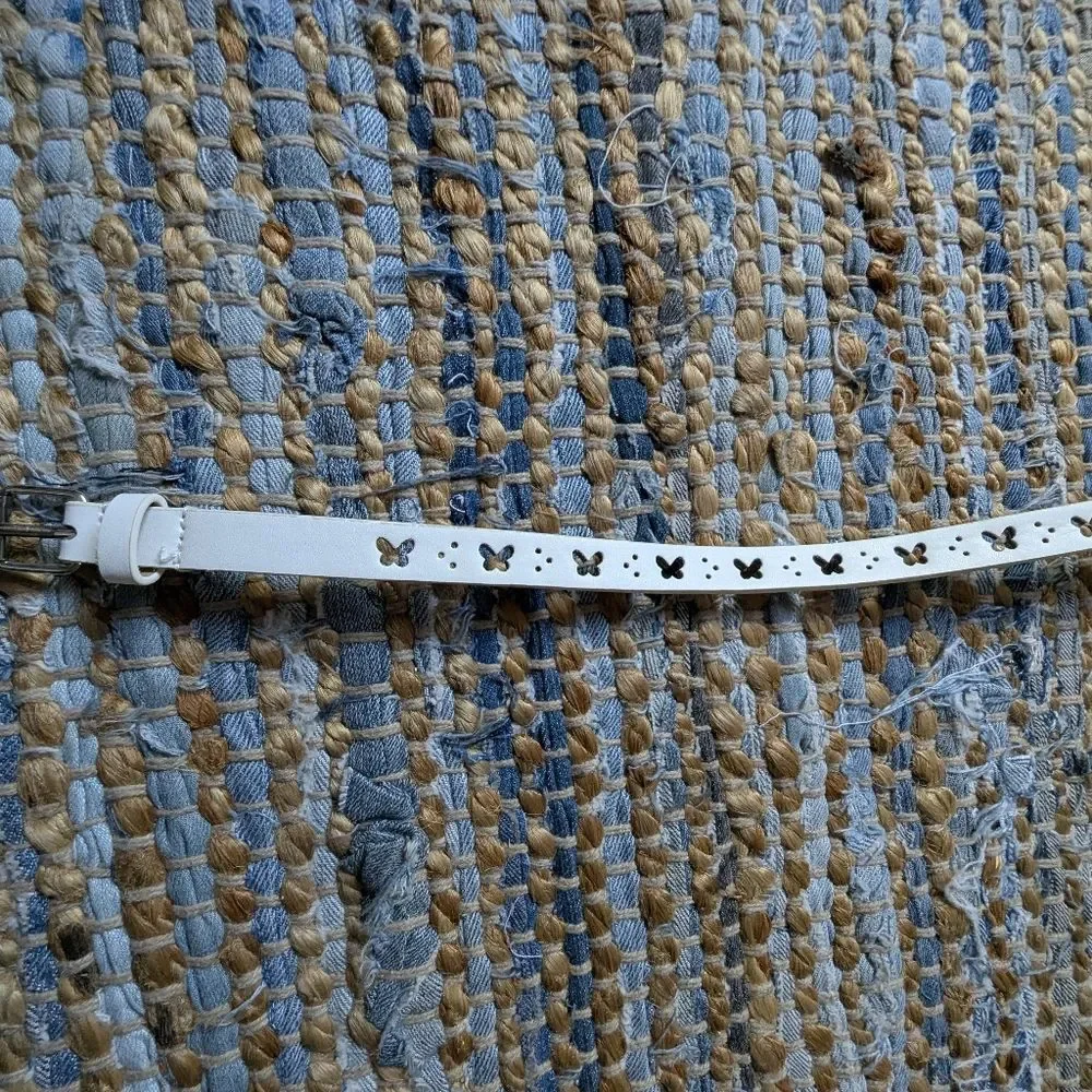 Girls White Butterfly Cutout Belt Adjustable Spring Easter Casual Cute Fun Whims